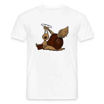 Escargot drôle d'ange - T-shirt homme - blanc - Devant - AI Model Male 178 dark (178cm)