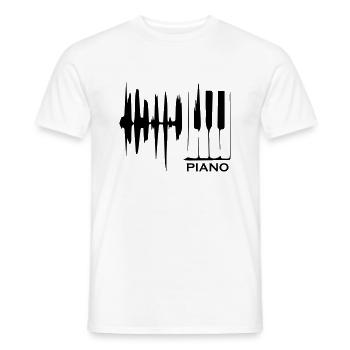 Musique de piano - T-shirt homme - blanc - Devant - AI Model Male 178 dark (178cm)