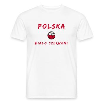Poland White and Red, Football - Men's T-Shirt - white - Front - AI Model Male 178 dark (178cm)