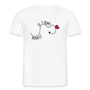 Mamie je t'aime ! - T-shirt homme - blanc - Devant - AI Model Male 178 dark (178cm)