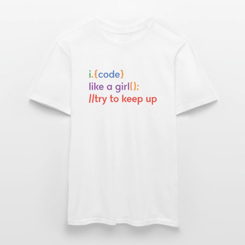 I Code Like A Girl Try To Keep Up Coder Programmer Männer T-Shirt