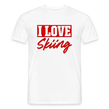 I love skiing - Men's T-Shirt - white - Front - AI Model Male 178 dark (178cm)