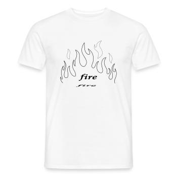 fire & flame - Männer T-Shirt - Weiß - Vorne - AI Model Male 178 dark (178cm)