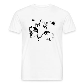 Chat Chats Chat Face Chat Chaton - T-shirt homme - blanc - Devant - AI Model Male 178 dark (178cm)