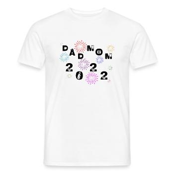 Dad and mom 2022 papa et maman fête 2022 - T-shirt homme - blanc - Devant - AI Model Male 178 dark (178cm)