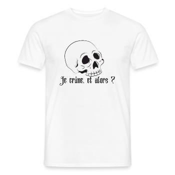 Je crâne | Tee-shirt Halloween drôle - T-shirt homme - blanc - Devant - AI Model Male 178 dark (178cm)