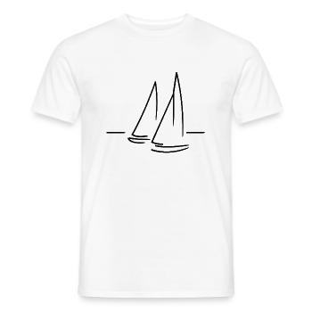 Sailing Boat Sailboat Sailing Ship Sketch - Men's T-Shirt - white - Front - AI Model Male 178 dark (178cm)