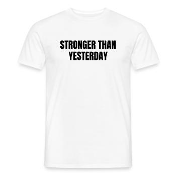 Fitness Strong - T-shirt homme - blanc - Devant - AI Model Male 178 dark (178cm)