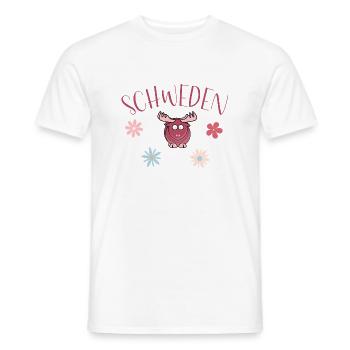 Schweden Elch Blumen - Männer T-Shirt - Weiß - Vorne - AI Model Male 178 dark (178cm)
