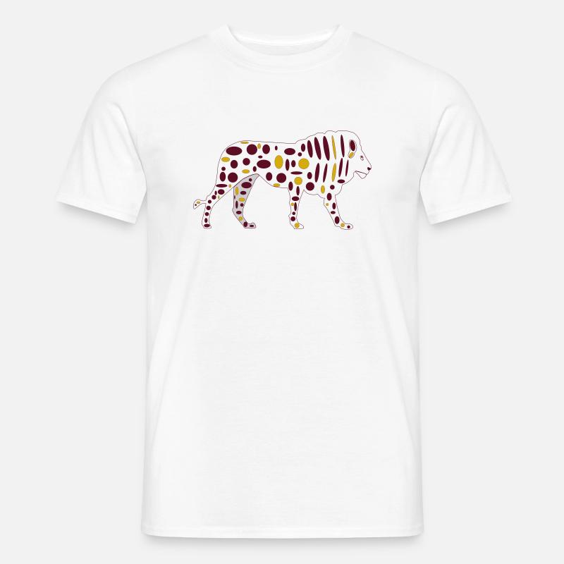 Löwe color - Männer T-Shirt - Weiß