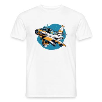 Furious volcano plane - Men's T-Shirt - white - Front - AI Model Male 178 dark (178cm)
