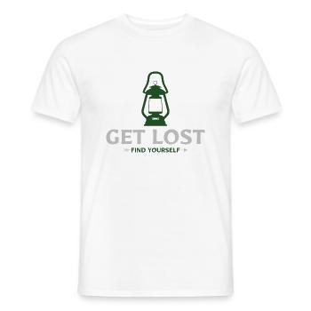 Get Lost Find Yourself Geocaching - Men's T-Shirt - white - Front - AI Model Male 178 dark (178cm)