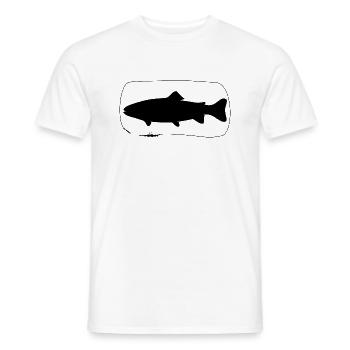 Truite avec leurre souple - T-shirt homme - blanc - Devant - AI Model Male 178 dark (178cm)