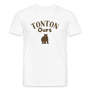 Tonton ours - T-shirt homme - blanc - Devant - AI Model Male 178 dark (178cm)
