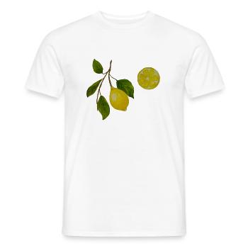 Lemon and lemon sprig - Men's T-Shirt - white - Front - AI Model Male 178 dark (178cm)
