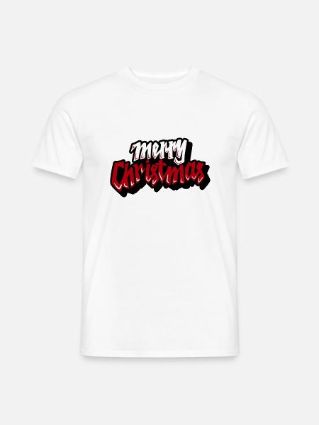 Merry Christmas Retro Script - Männer T-Shirt - Weiß