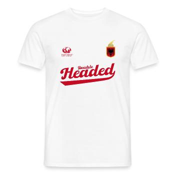 Double Headed – Blut verbindet uns - Männer T-Shirt - Weiß - Vorne - AI Model Male 178 dark (178cm)