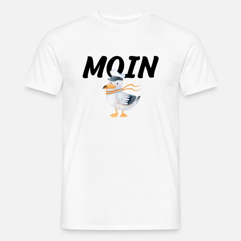 MOIN Möwe - Männer T-Shirt - Weiß