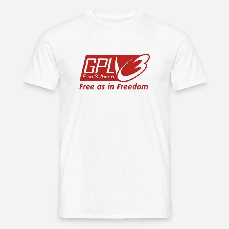 GPL - Free Software - Männer T-Shirt - Weiß