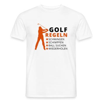 GOLFREGELN - Männer T-Shirt - Weiß - Vorne - AI Model Male 178 dark (178cm)