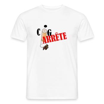 J'arrête la cigarette - T-shirt homme - blanc - Devant - AI Model Male 178 dark (178cm)