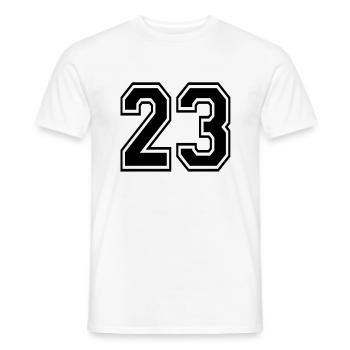 23 - Männer T-Shirt - Weiß - Vorne - AI Model Male 178 dark (178cm)