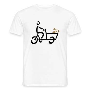 Bakfiets vélo cargo chien de vélos - T-shirt homme - blanc - Devant - AI Model Male 178 dark (178cm)