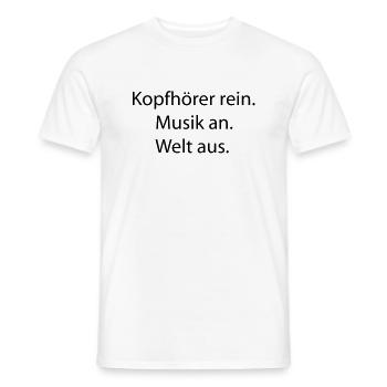 Casques musique pure au monde - T-shirt homme - blanc - Devant - AI Model Male 178 dark (178cm)