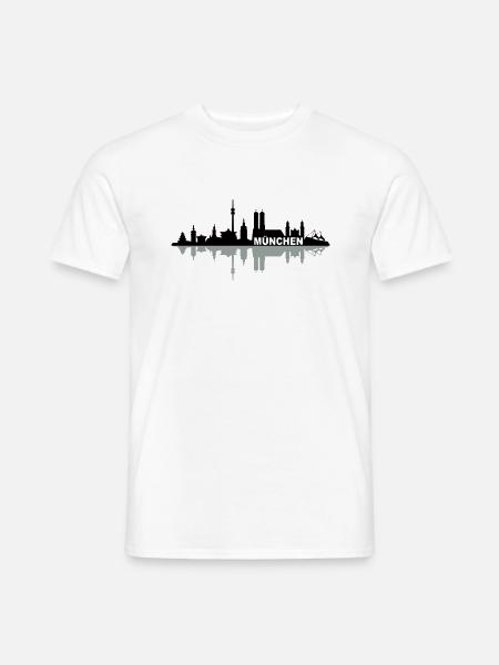 Skyline München Name - Männer T-Shirt - Weiß