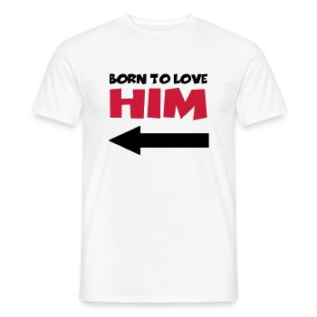 Born to love him - T-shirt homme - blanc - Devant - AI Model Male 178 dark (178cm)
