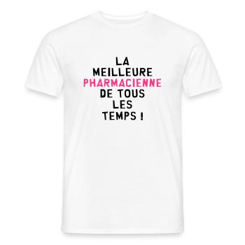 Pharmacien / Pharmacienne / Pharmacie / Médecin - T-shirt homme - blanc - Devant - AI Model Male 178 dark (178cm)