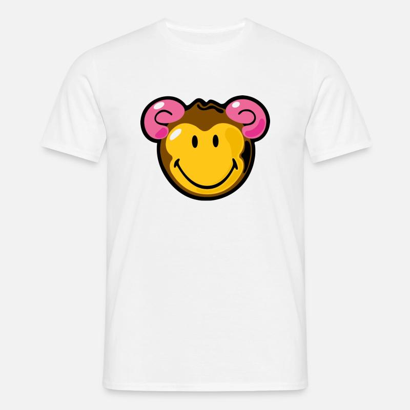 Smiley Monkey - T-skjorte for menn - hvit