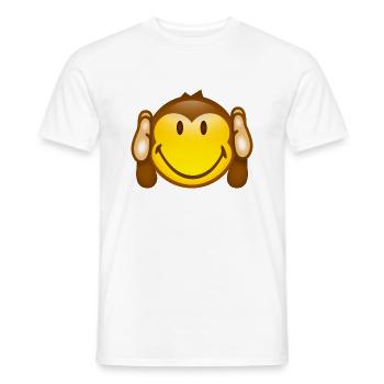 Smiley Monkey No hearing - Männer T-Shirt - Weiß - Vorne - AI Model Male 178 dark (178cm)