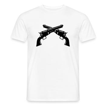 Pistolets Croisés / Colts Croisés (2c) - T-shirt homme - blanc - Devant - AI Model Male 178 dark (178cm)