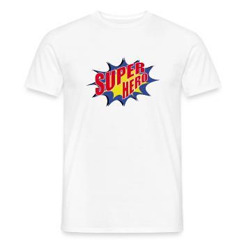 Superhero - Men's T-Shirt - white - Front - AI Model Male 178 dark (178cm)