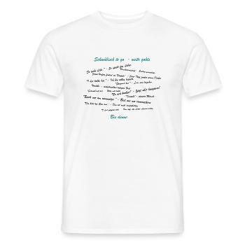 Schwäbische Sprüche To Go - Weiter gehts - Männer T-Shirt - Weiß - Vorne - AI Model Male 178 dark (178cm)