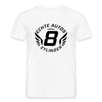 V8 Motor Engine US Car Muscle Car Hubraum Pick Up - Männer T-Shirt - Weiß - Vorne - AI Model Male 178 dark (178cm)