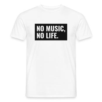 no music no life - no life without music - Men's T-Shirt - white - Front - AI Model Male 178 dark (178cm)