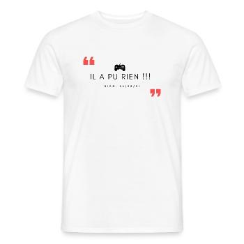 Cadeau gamer Nico geek jeux vidéos - T-shirt homme - blanc - Devant - AI Model Male 178 dark (178cm)