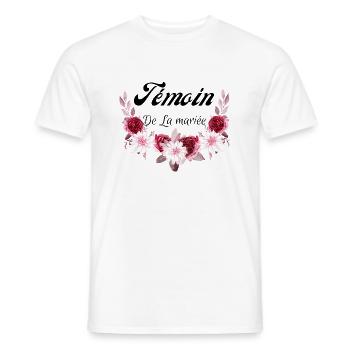 témoin de la mariée - T-shirt homme - blanc - Devant - AI Model Male 178 dark (178cm)