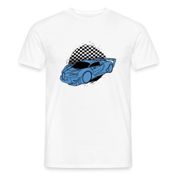 Buga Sports Car Raceflag - T-shirt homme - blanc - Devant - AI Model Male 178 dark (178cm)