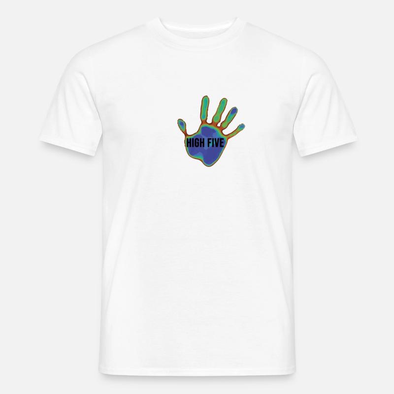 High Five - Männer T-Shirt - Weiß