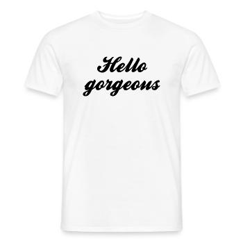 Bonjour magnifique - T-shirt homme - blanc - Devant - AI Model Male 178 dark (178cm)