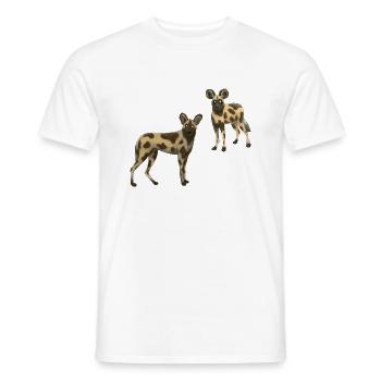 Wild dogs - Men's T-Shirt - white - Front - AI Model Male 178 dark (178cm)