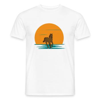 Sonnenuntergang Pferd - Männer T-Shirt - Weiß - Vorne - AI Model Male 178 dark (178cm)