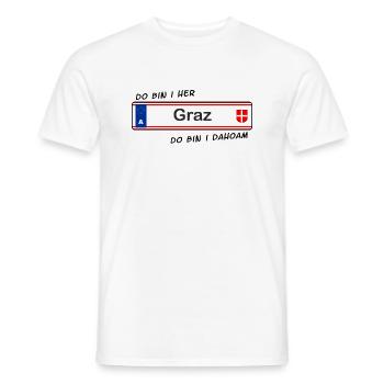 Graz - do bin i her - do bin i dahoam - Männer T-Shirt - Weiß - Vorne - AI Model Male 178 dark (178cm)