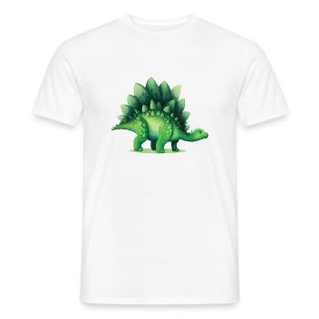 Dinosaurier Stegosaurus Grüne Echse Geschenk - Männer T-Shirt - Weiß - Vorne - AI Model Male 178 dark (178cm)
