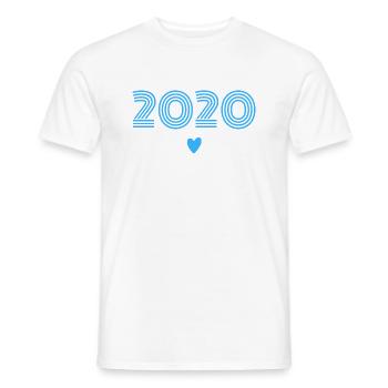 Born in 2020 boy - Men's T-Shirt - white - Front - AI Model Male 178 dark (178cm)
