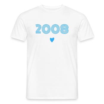 Born in 2008 boy - Men's T-Shirt - white - Front - AI Model Male 178 dark (178cm)