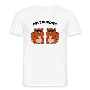 hamster best buddies - Männer T-Shirt - Weiß - Vorne - AI Model Male 178 dark (178cm)